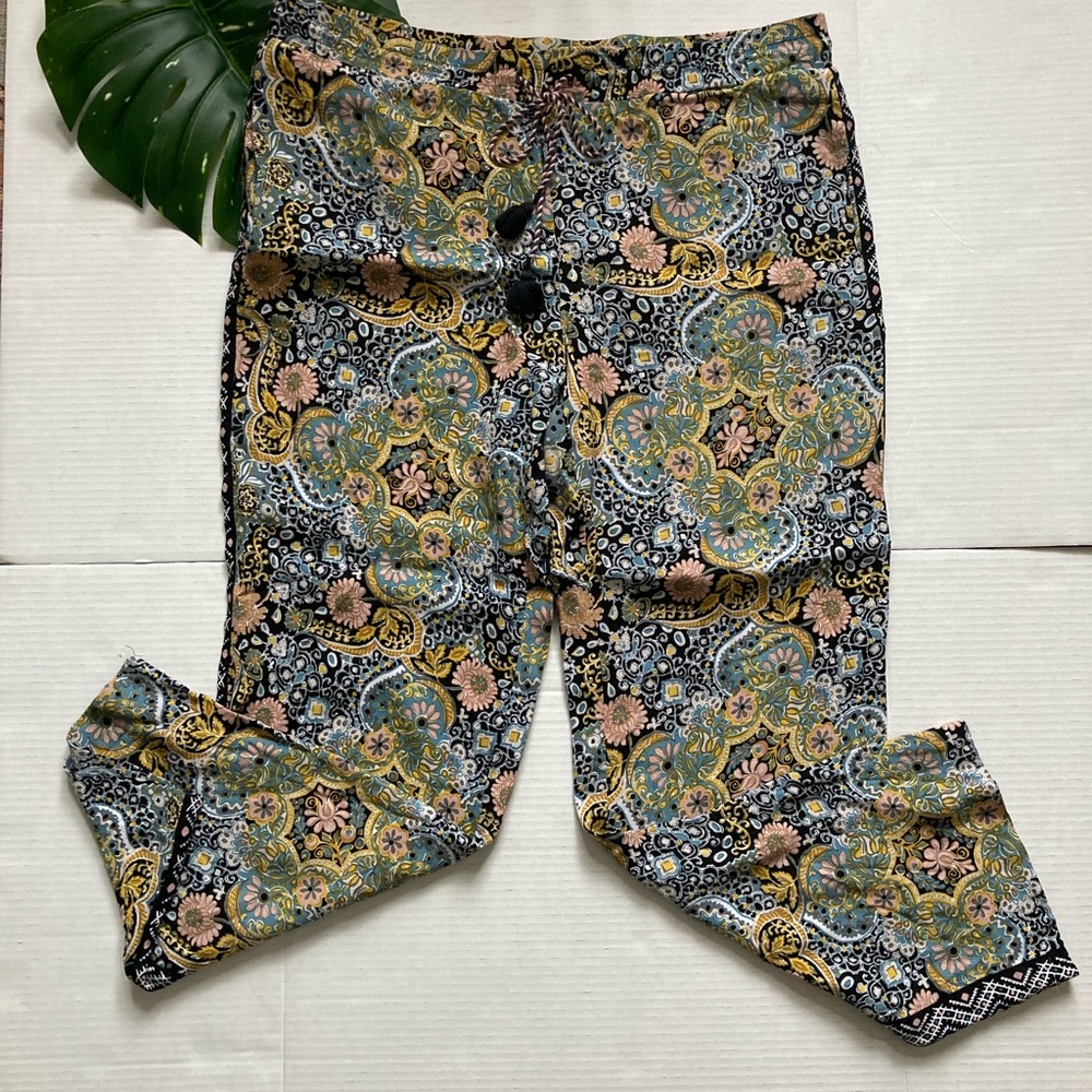 Womens Ann Taylor loft colorful printed pants size large